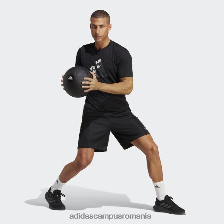 adidas campus romania pantaloni scurți de antrenament sezonier, negru, esențiale, adidas bărbați alb negru J266N25421