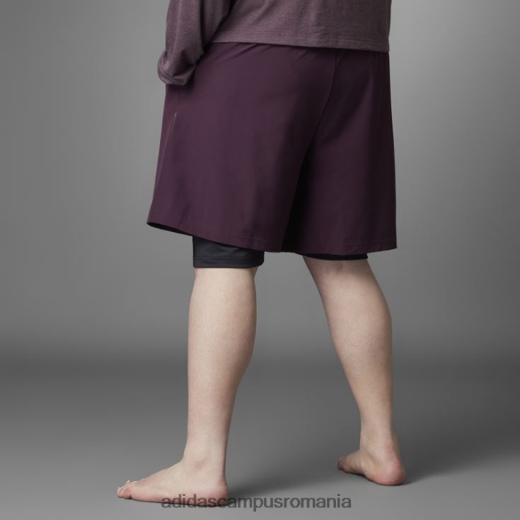 adidas campus romania pantaloni scurți maroon authentic balance yoga 2-în-1 bărbați maro J266N27205