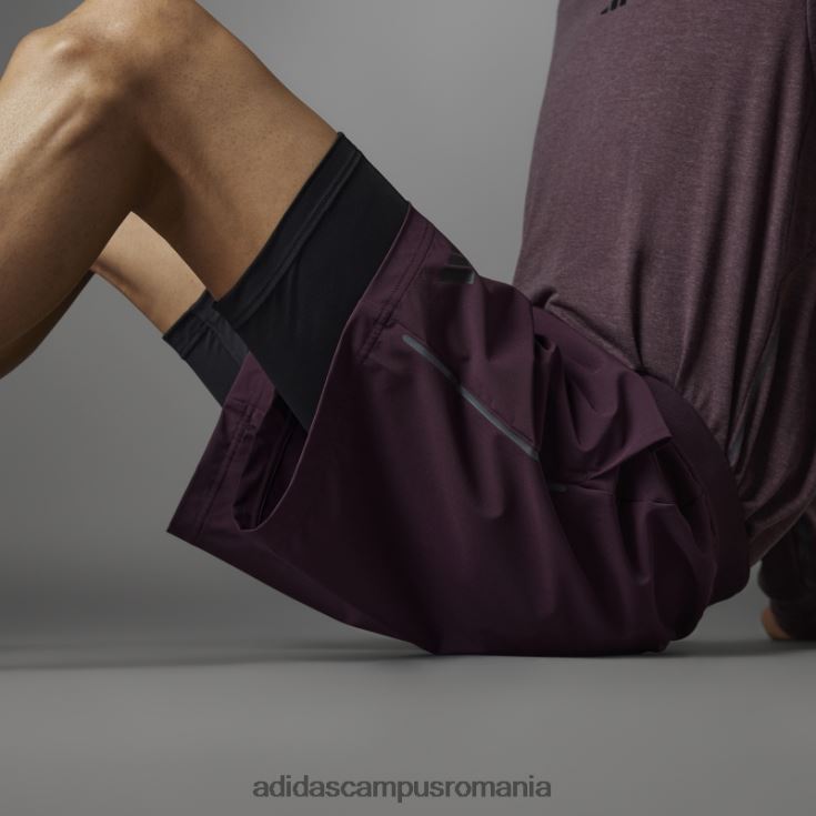 adidas campus romania pantaloni scurți maroon authentic balance yoga 2-în-1 bărbați maro J266N27205