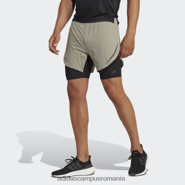 adidas campus romania silver pebble heat.rdy hiit pantaloni scurți de antrenament 2 în 1 bărbați pietricica de argint J266N213774