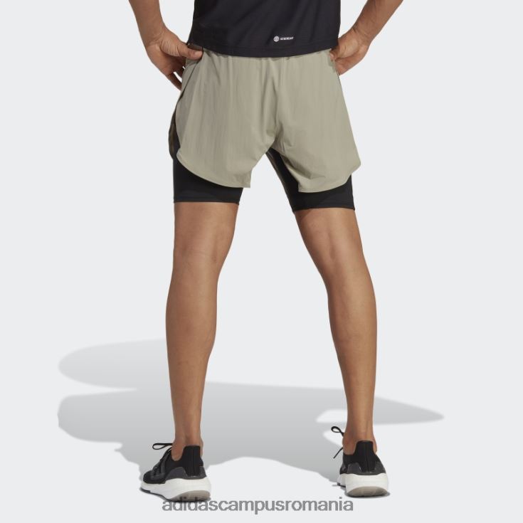 adidas campus romania silver pebble heat.rdy hiit pantaloni scurți de antrenament 2 în 1 bărbați pietricica de argint J266N213774
