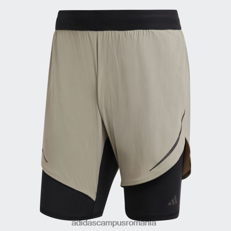 adidas campus romania silver pebble heat.rdy hiit pantaloni scurți de antrenament 2 în 1 bărbați pietricica de argint J266N213774
