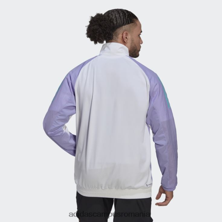adidas campus romania top de antrenament cu fermoar sfert alb bărbați alb/violet deschis J266N214797