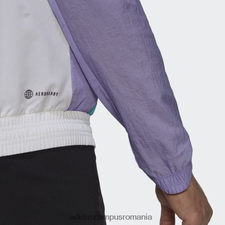 adidas campus romania top de antrenament cu fermoar sfert alb bărbați alb/violet deschis J266N214797