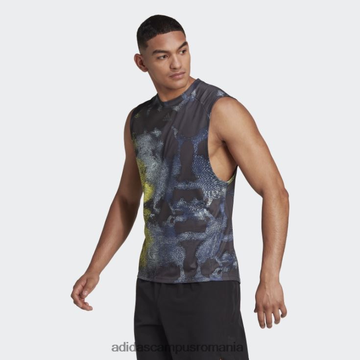 adidas campus romania top de antrenament cu imprimeu hiit, galben fashion bărbați multicolor/galben J266N27357