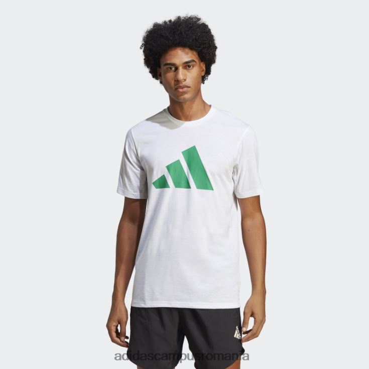 adidas campus romania tren essentials feelready logo tricou de antrenament alb bărbați alb/verde curte J266N24940