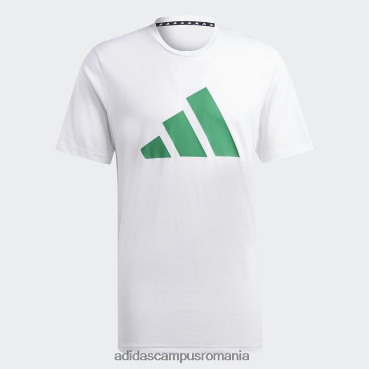 adidas campus romania tren essentials feelready logo tricou de antrenament alb bărbați alb/verde curte J266N24940