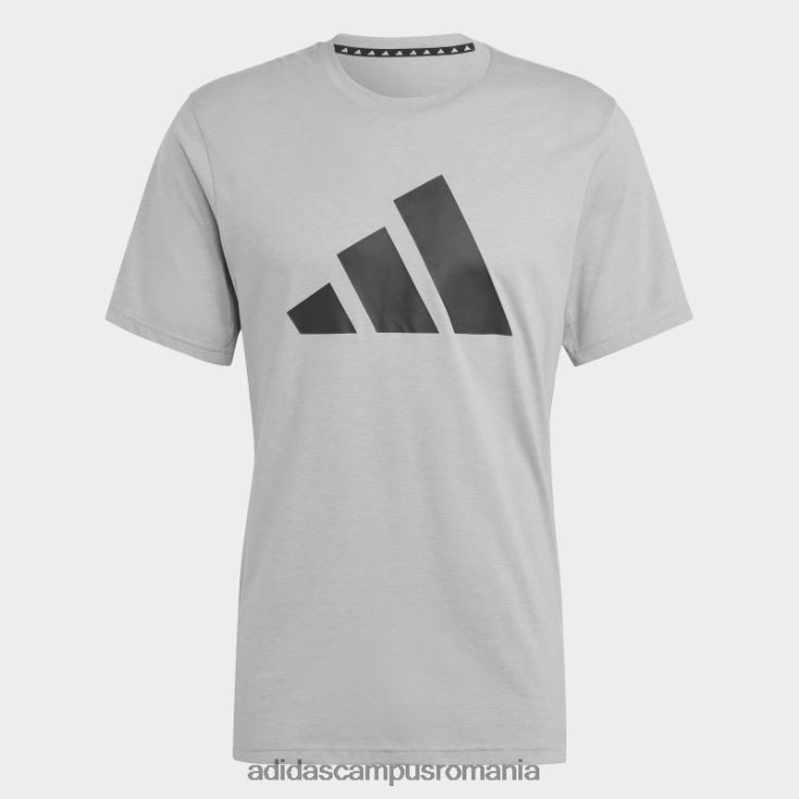 adidas campus romania tren essentials feelready logo tricou de antrenament gri mediu bărbați gri mediu/negru J266N25252