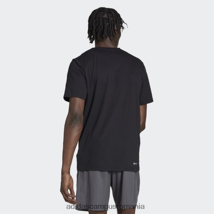 adidas campus romania tren essentials feelready tricou de antrenament negru bărbați alb negru J266N25665