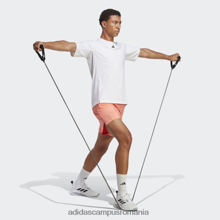 adidas campus romania tren icons 3 bar logo tricou de antrenament alb bărbați alb J266N2896