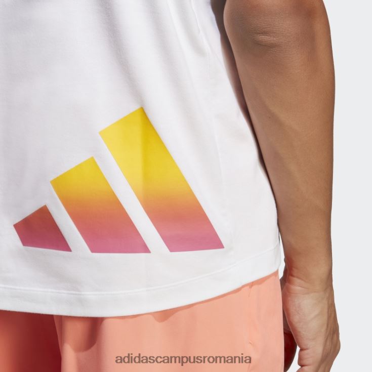 adidas campus romania tren icons 3 bar logo tricou de antrenament alb bărbați alb J266N2896