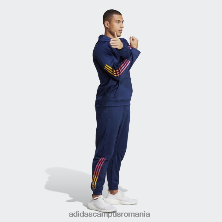 adidas campus romania tren icons 3-stripes hanorac de antrenament albastru închis adidas bărbați albastru inchis J266N2966