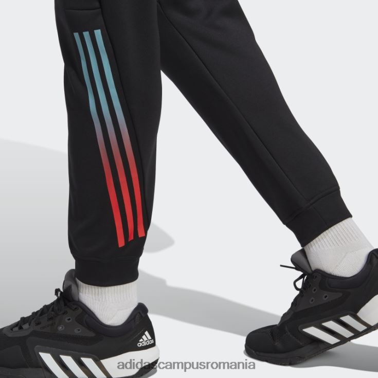 adidas campus romania tren icons pantaloni de antrenament cu 3 dungi negri bărbați negru J266N25144