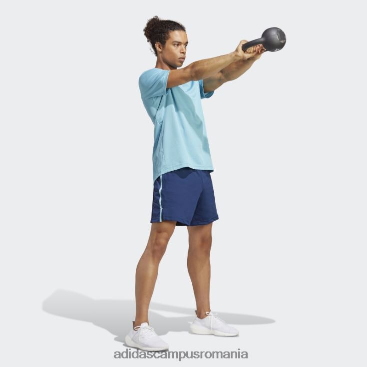adidas campus romania tricou cu logo de bază de antrenament albastru bărbați albastru/transparent J266N213718