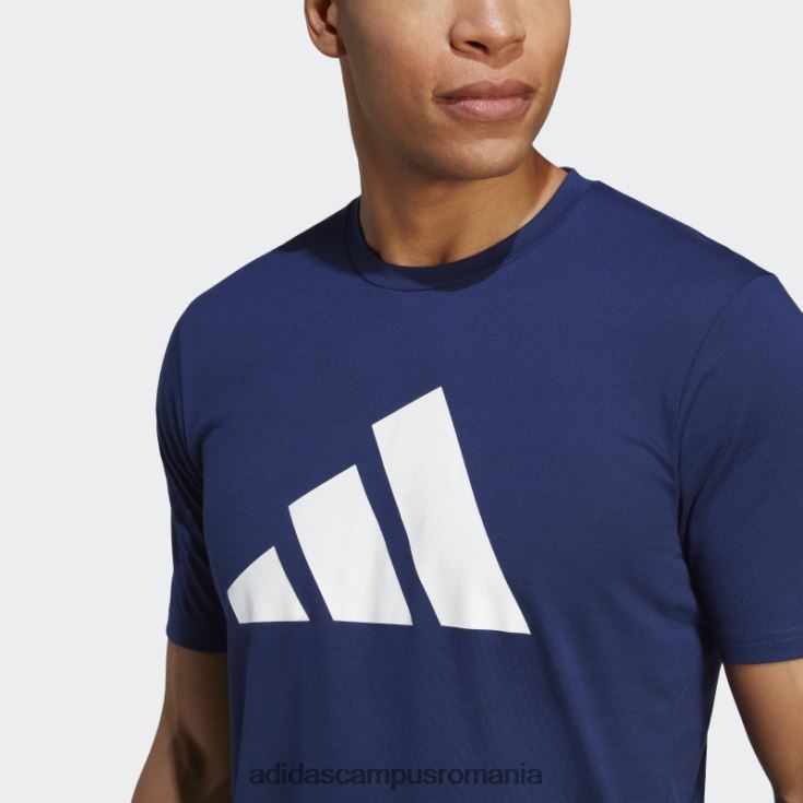 adidas campus romania tricou de antrenament cu logoul feelready, albastru închis, esențiale, adidas bărbați albastru închis/alb J266N21011