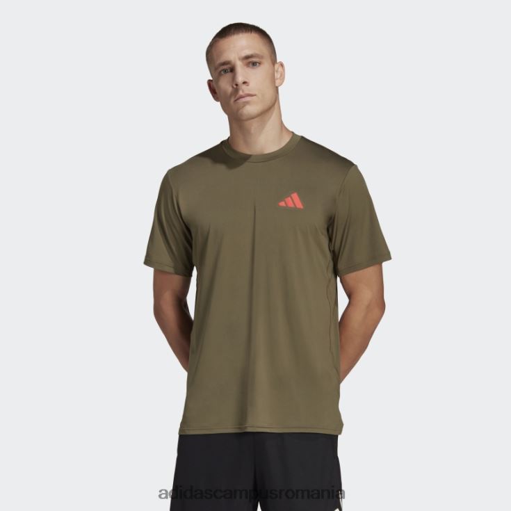adidas campus romania tricou de antrenament elastic sezonier olive train essentials bărbați măsliniu/roșu J266N25416