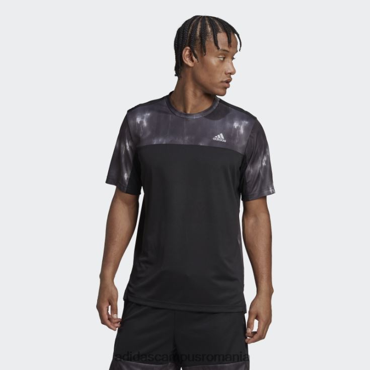 adidas campus romania tricou de antrenament negru aeroready workout cu imprimeu cretă bărbați negru argintiu J266N26863
