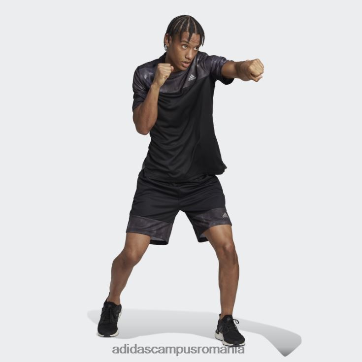 adidas campus romania tricou de antrenament negru aeroready workout cu imprimeu cretă bărbați negru argintiu J266N26863