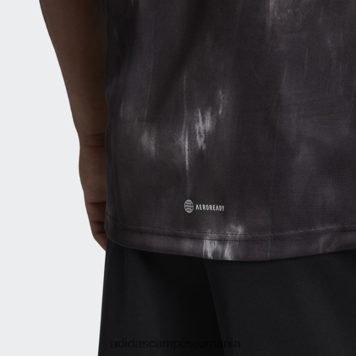 adidas campus romania tricou de antrenament negru aeroready workout cu imprimeu cretă bărbați negru argintiu J266N26863
