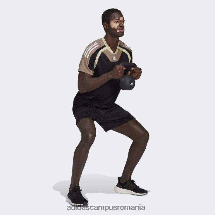 adidas campus romania tricou de antrenament negru bărbați negru/maro cretos/alb J266N215254