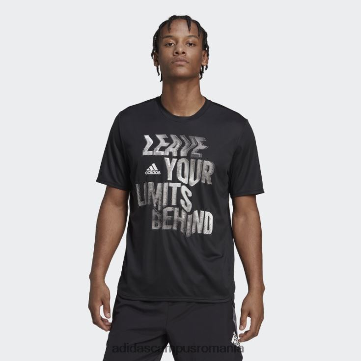 adidas campus romania tricou de antrenament negru proiectat pentru mișcare aeroready hiit slogan bărbați negru J266N214627