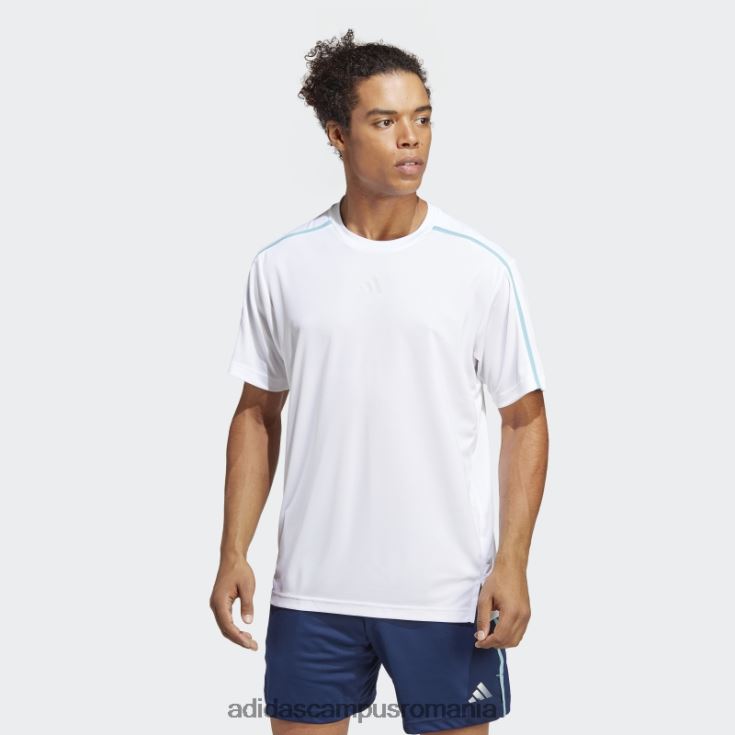 adidas campus romania tricou de bază pentru antrenament alb bărbați alb/albastru/transparent J266N25990