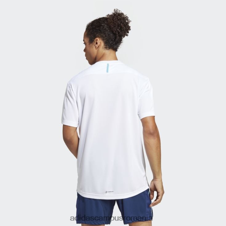 adidas campus romania tricou de bază pentru antrenament alb bărbați alb/albastru/transparent J266N25990