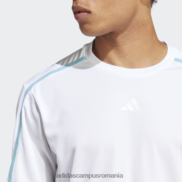 adidas campus romania tricou de bază pentru antrenament alb bărbați alb/albastru/transparent J266N25990