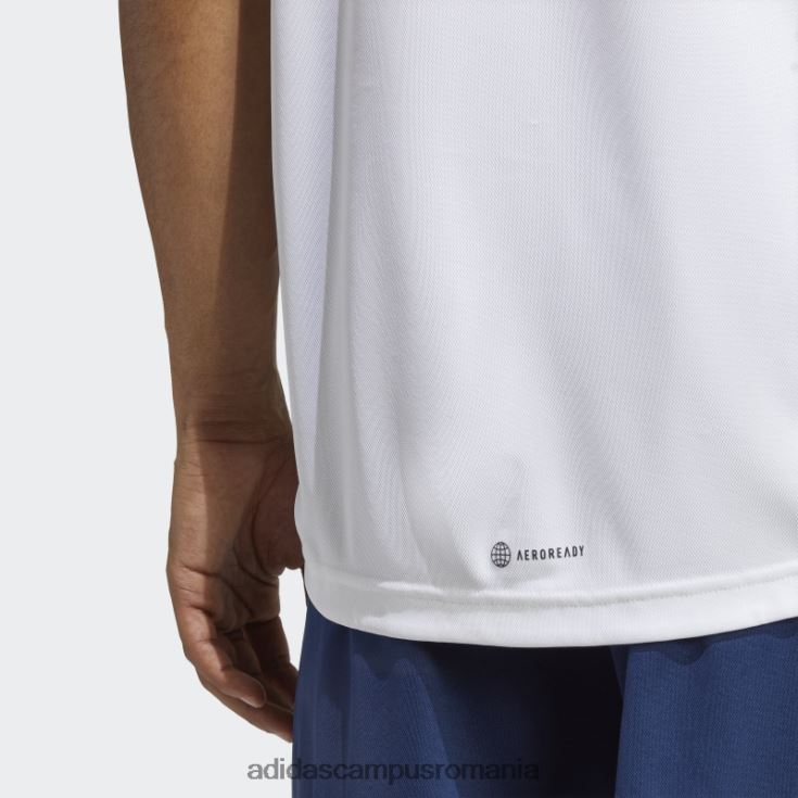 adidas campus romania tricou de bază pentru antrenament alb bărbați alb/albastru/transparent J266N25990