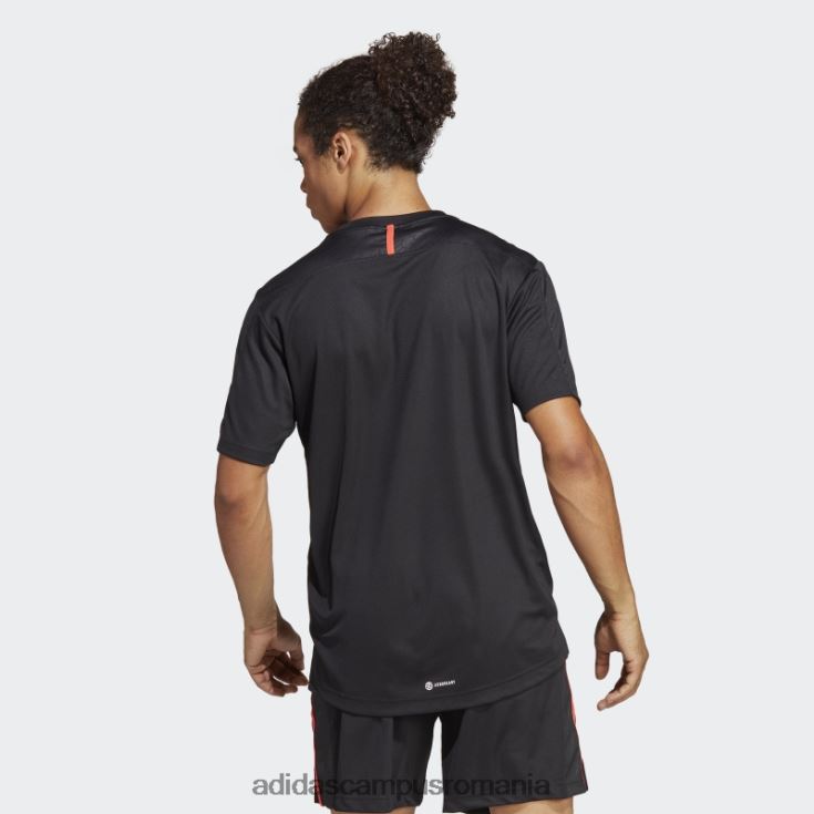adidas campus romania tricou de bază pentru antrenament negru bărbați negru/rosu/transparent J266N2889