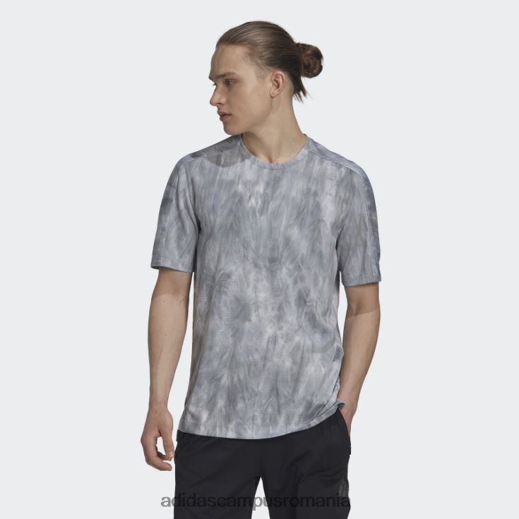 adidas campus romania tricou grafic cu supraspray argintiu bărbați argintiu/alb/negru J266N214933