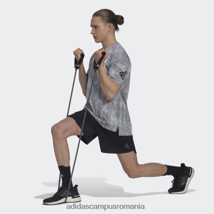 adidas campus romania tricou grafic cu supraspray argintiu bărbați argintiu/alb/negru J266N214933