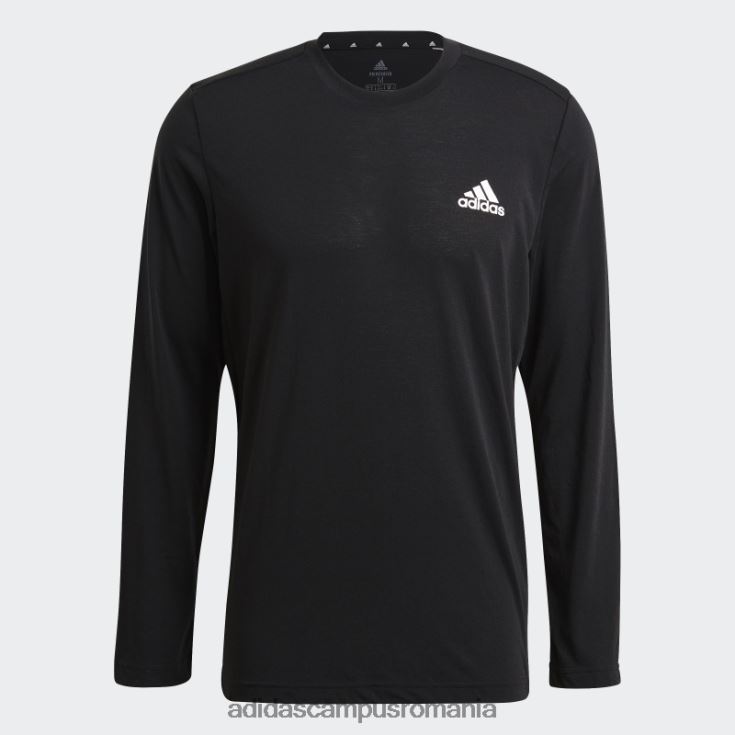 adidas campus romania tricou negru aeroready design 2 move feelready sport cu mânecă lungă bărbați negru J266N26862