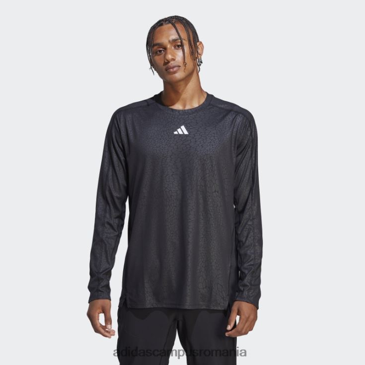adidas campus romania tricou negru cu mânecă lungă cu imprimeu pu pentru antrenament bărbați negru J266N25080