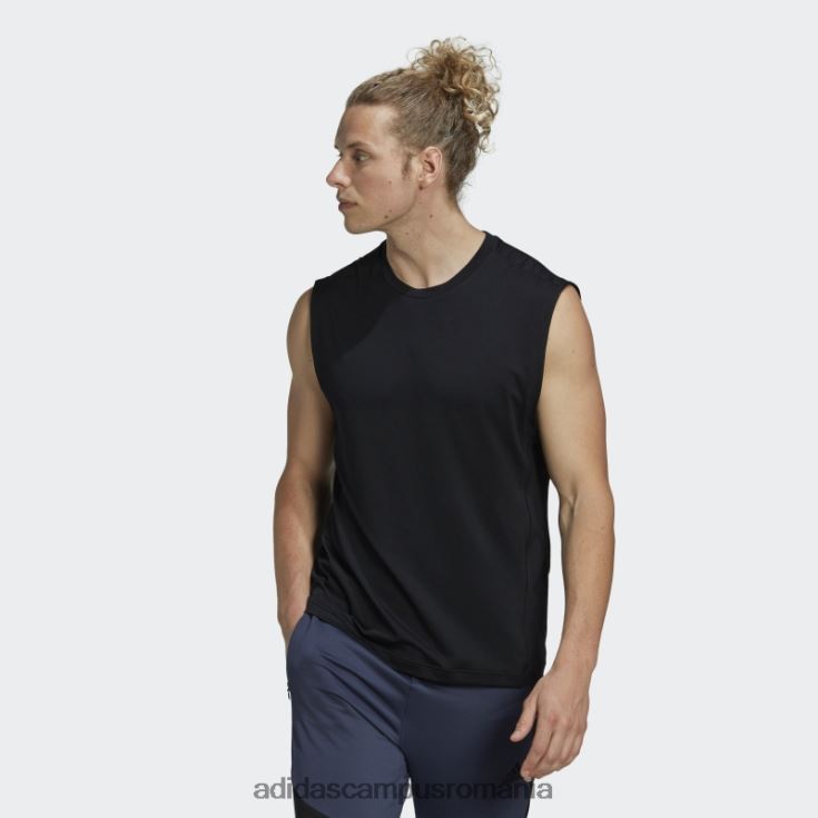 adidas campus romania tricou negru de yoga fără mâneci bărbați negru J266N21216