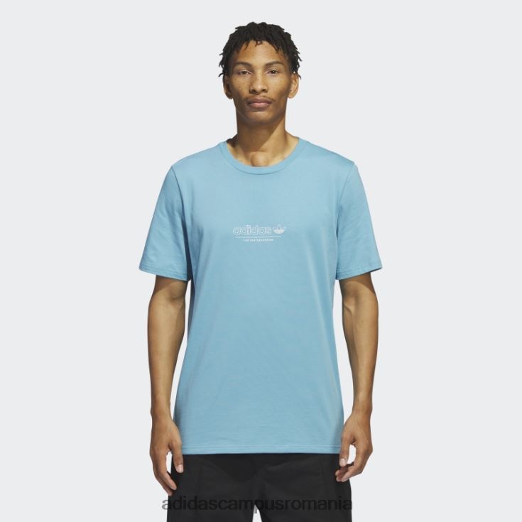 adidas campus romania 4.0 lovește prin tricou albastru bărbați albastru alb J266N214389