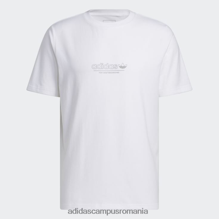 adidas campus romania 4.0 lovește prin tricoul alb bărbați alb/măsliniu J266N214377