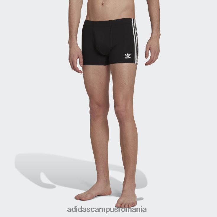 adidas campus romania Slip negru din bumbac flex cu 3 dungi (3 perechi) bărbați negru J266N25591