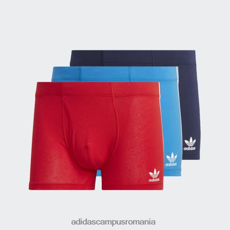 adidas campus romania Slip trunchi confort flex bumbac 3 dungi (3 perechi) pasăre albastră adidas bărbați pasăre albastră/indigo de noapte/roșu J266N25034