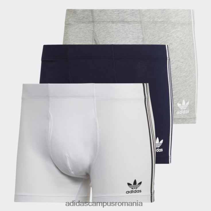 adidas campus romania Slip trunchi confort flex bumbac 3 dungi alb bărbați alb/negru/gri mediu J266N213273