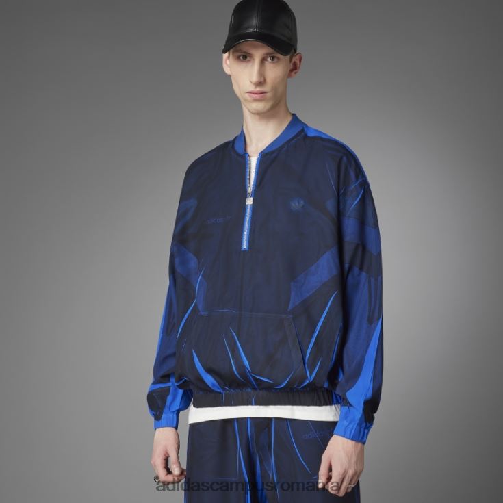 adidas campus romania Top de fotbal din mătase versiune albastră cu jumătate de fermoar albastru bărbați albastru J266N26668