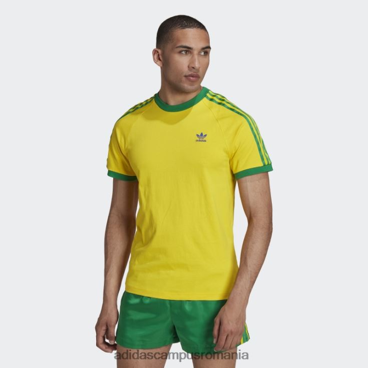 adidas campus romania Tricou 3 dungi galben adidas bărbați galben/verde/albastru îndrăzneț J266N214592