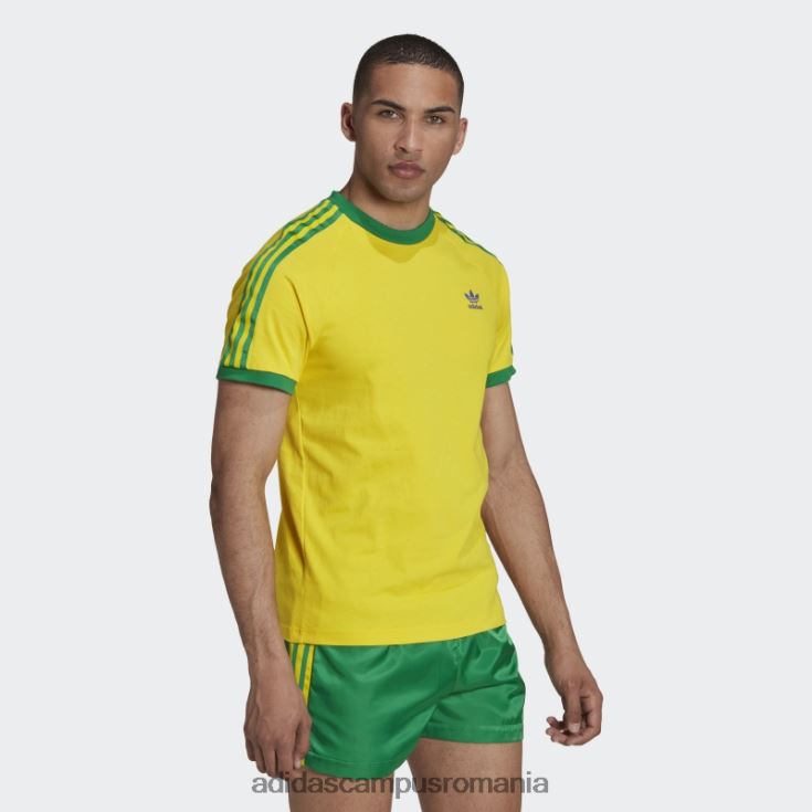 adidas campus romania Tricou 3 dungi galben adidas bărbați galben/verde/albastru îndrăzneț J266N214592