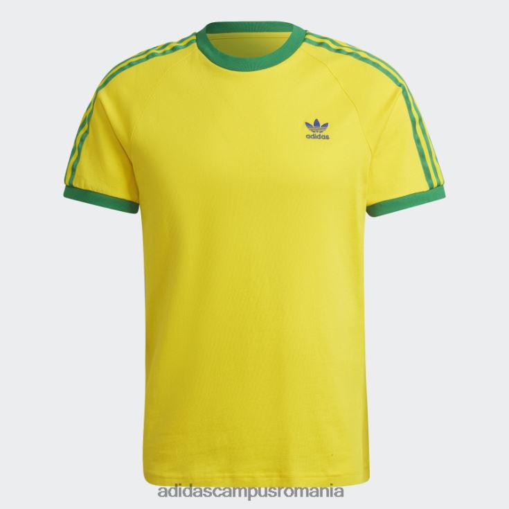 adidas campus romania Tricou 3 dungi galben adidas bărbați galben/verde/albastru îndrăzneț J266N214592