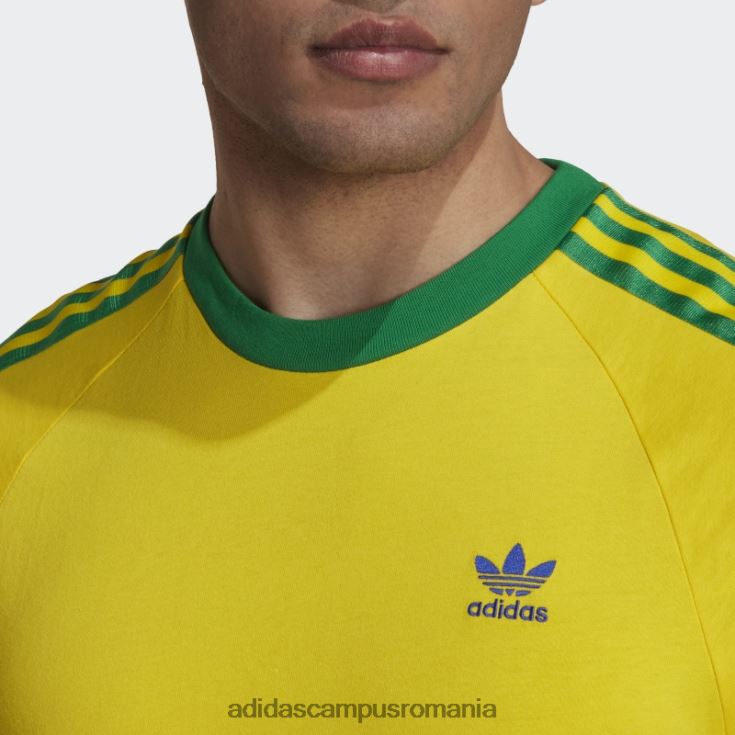 adidas campus romania Tricou 3 dungi galben adidas bărbați galben/verde/albastru îndrăzneț J266N214592