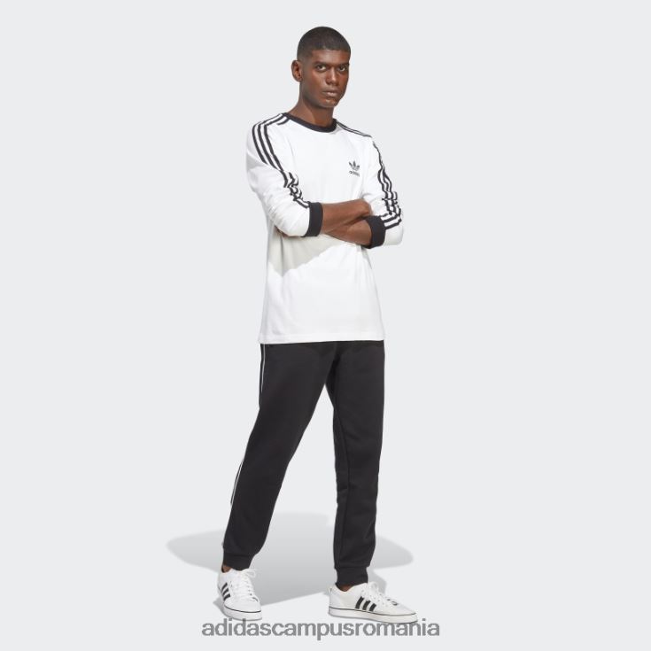 adidas campus romania Tricou alb cu mânecă lungă cu 3 dungi adicolor classics bărbați alb J266N24882