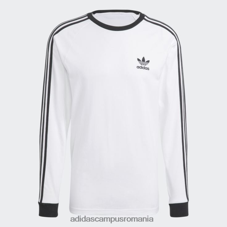 adidas campus romania Tricou alb cu mânecă lungă cu 3 dungi adicolor classics bărbați alb J266N24882