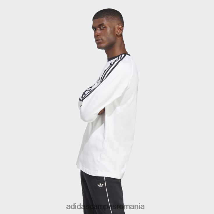 adidas campus romania Tricou alb cu mânecă lungă cu 3 dungi adicolor classics bărbați alb J266N2845