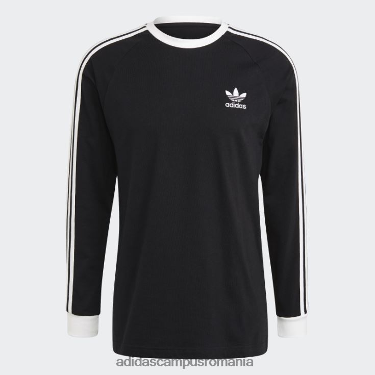 adidas campus romania Tricou cu mânecă lungă adicolor black classics cu 3 dungi adidas bărbați negru J266N26729