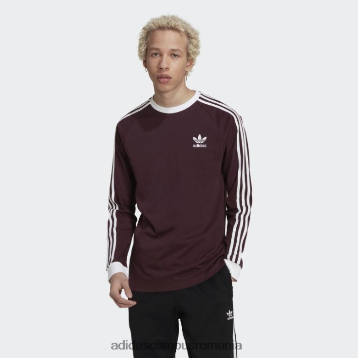 adidas campus romania Tricou cu mânecă lungă adicolor classics cu 3 dungi maro adidas bărbați maro J266N26792